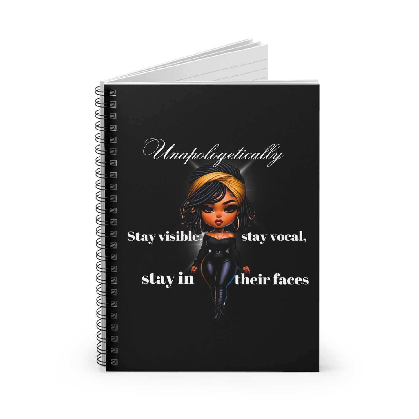 Unapologetically Spiral notebook (AA)(black notebook)