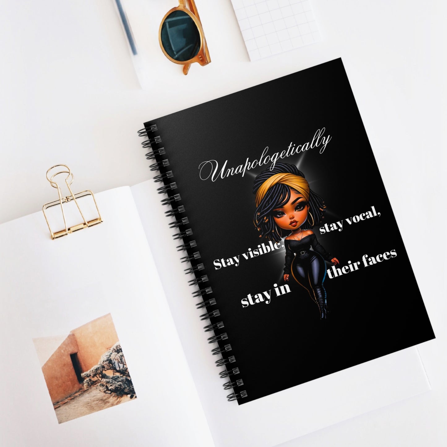 Unapologetically Spiral notebook (AA)(black notebook)