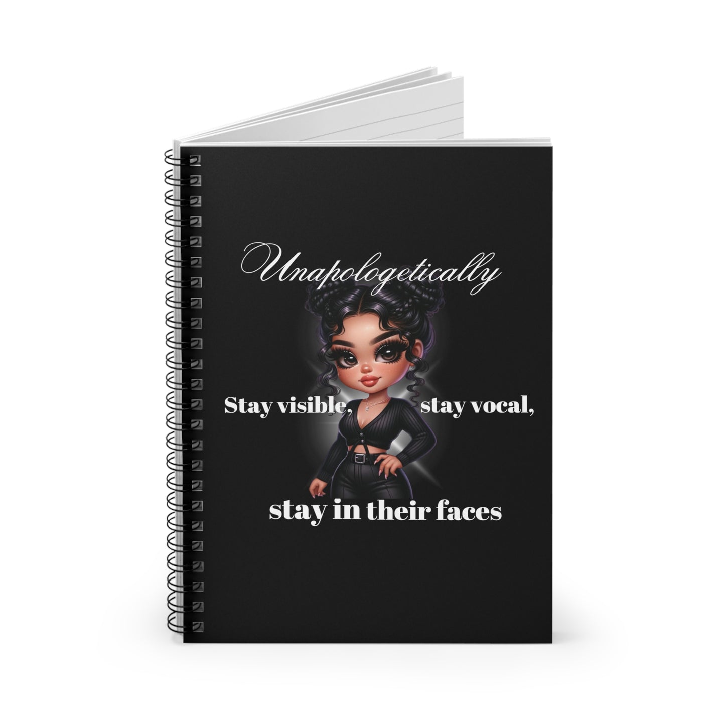 Unapologetically Spiral notebook (CC) Black notebook