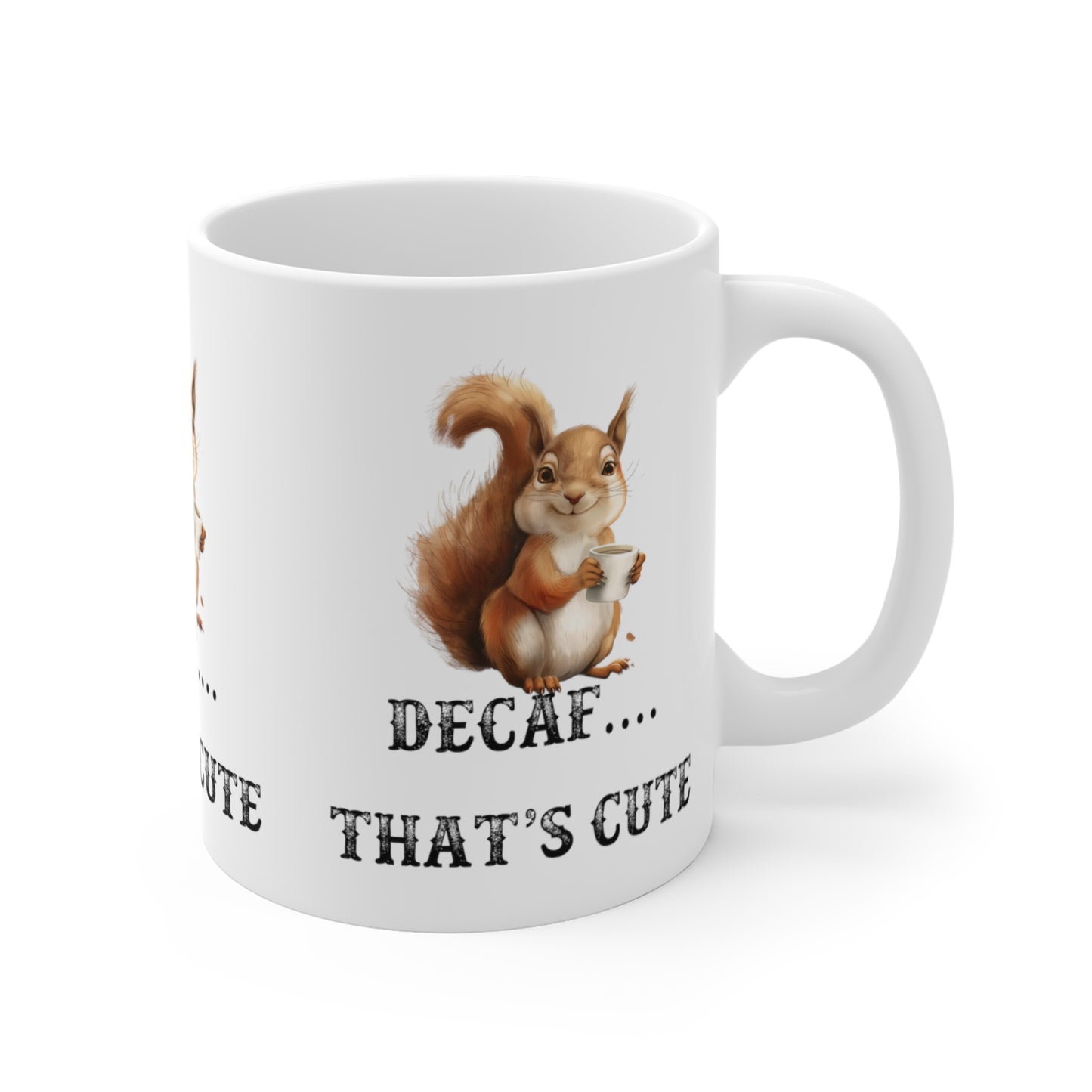 Decaf squirrel mug