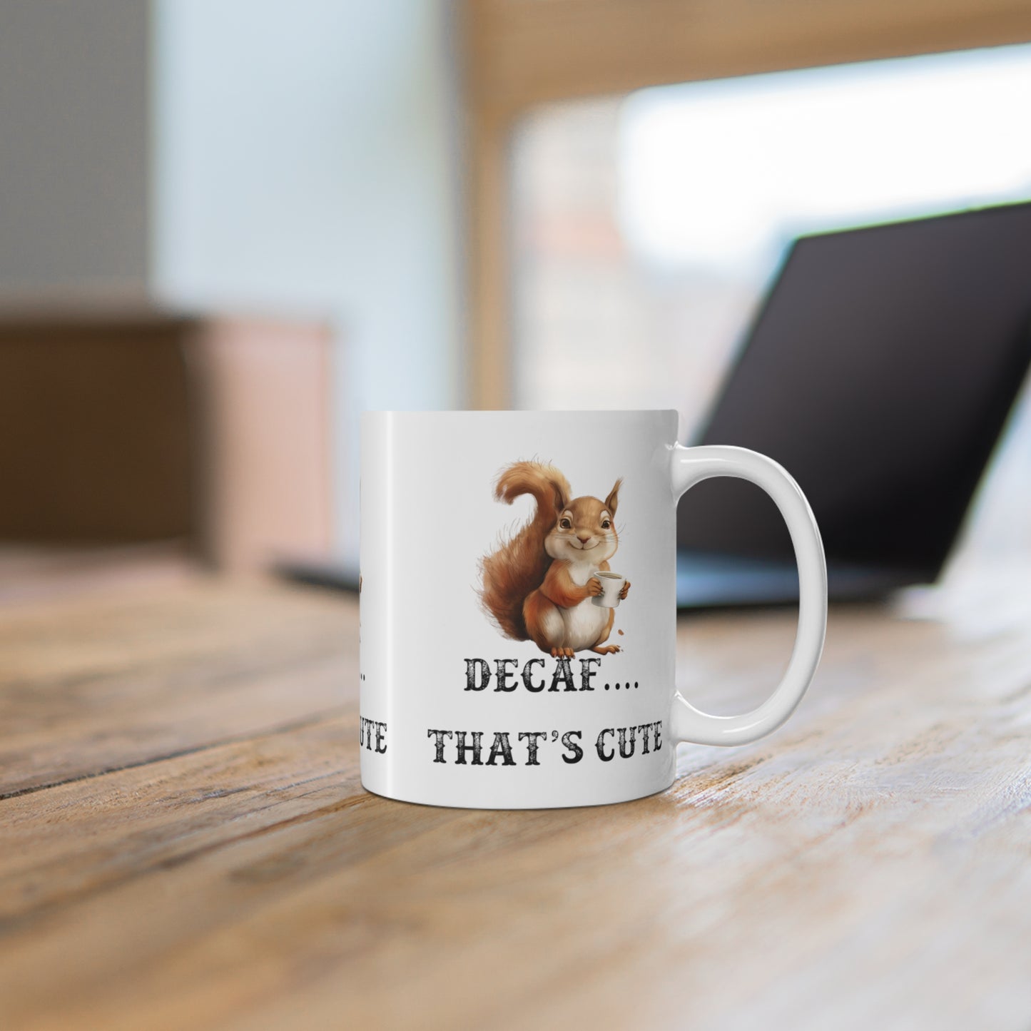 Decaf squirrel mug