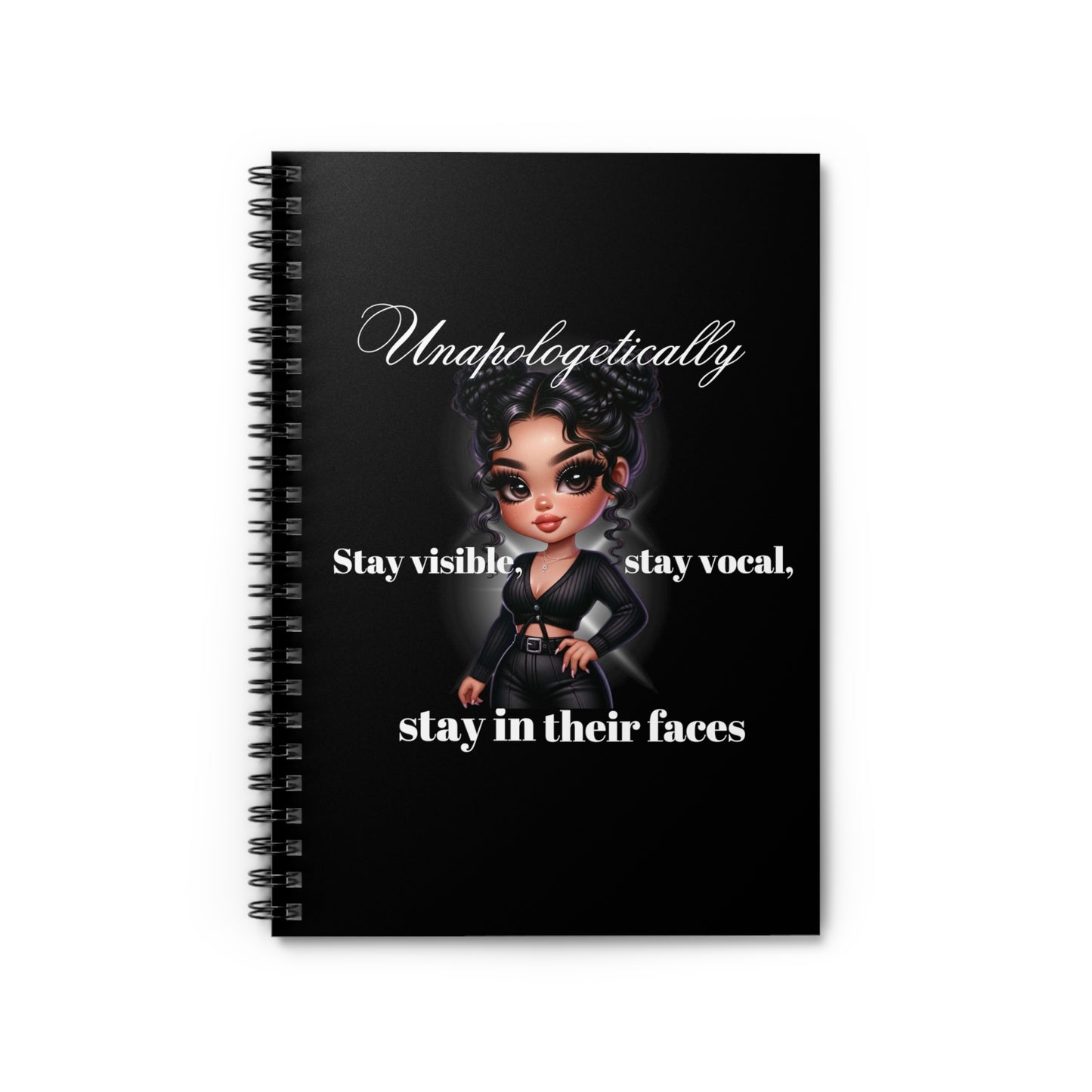 Unapologetically Spiral notebook (CC) Black notebook