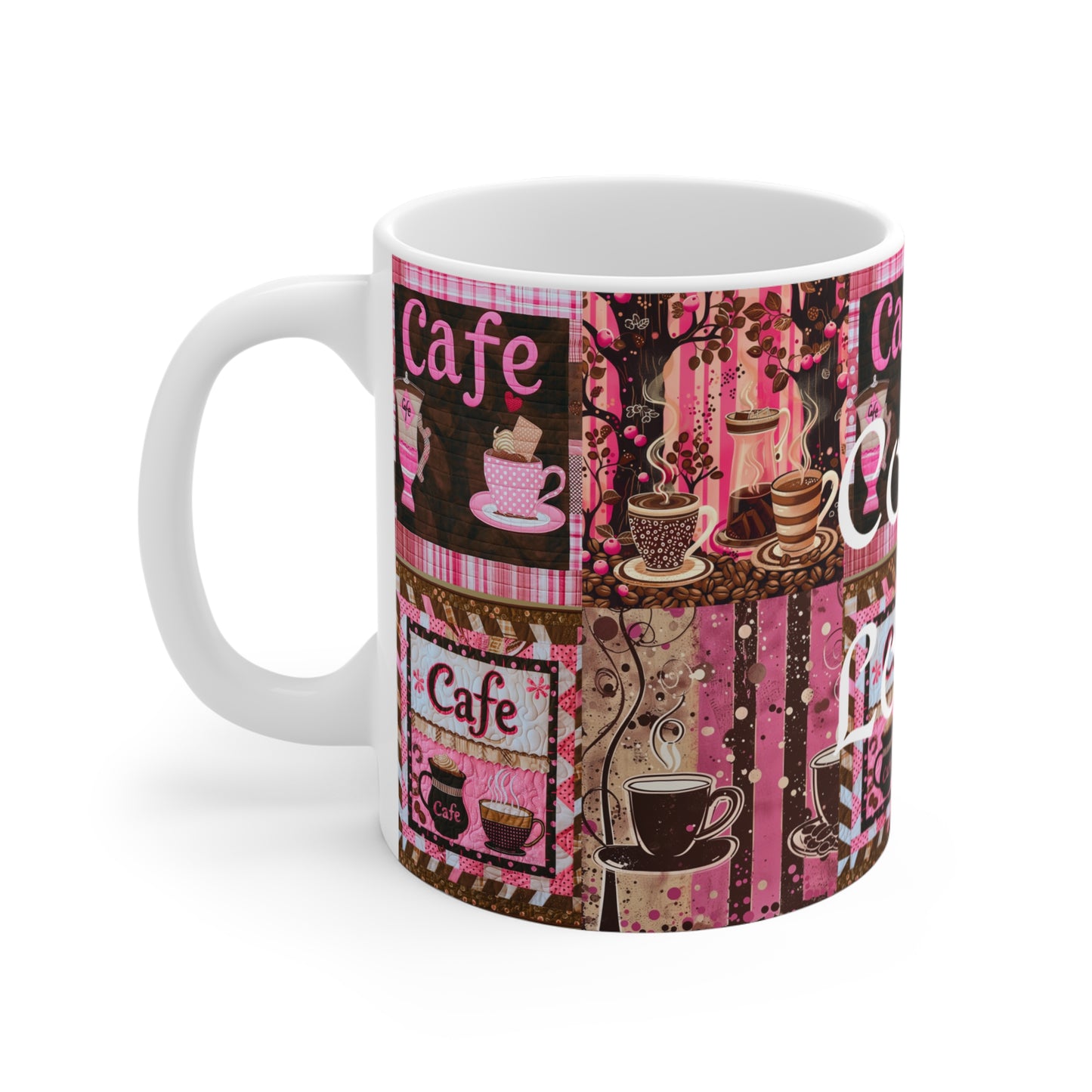 Custom "Cafe quilt" coffee mug- Add your desired text